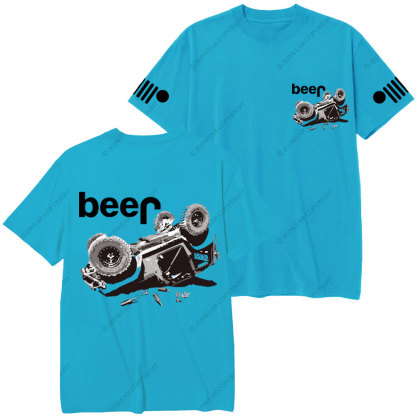 Funny Beer Overturn Jp Offroad Double Printed T-Shirt