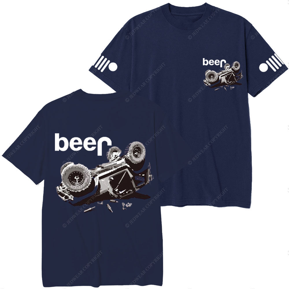 Funny Beer Overturn Jp Offroad Double Printed T-Shirt