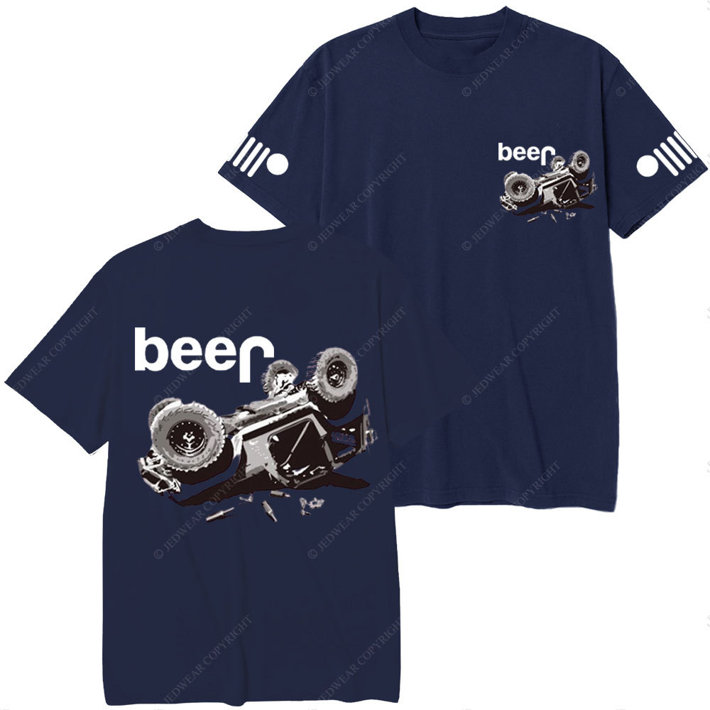 Funny Beer Overturn Jp Offroad Double Printed T-Shirt