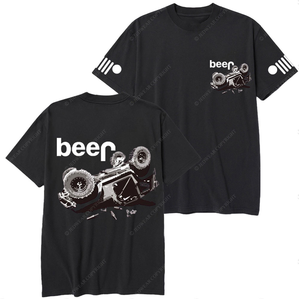 Funny Beer Overturn Jp Offroad Double Printed T-Shirt