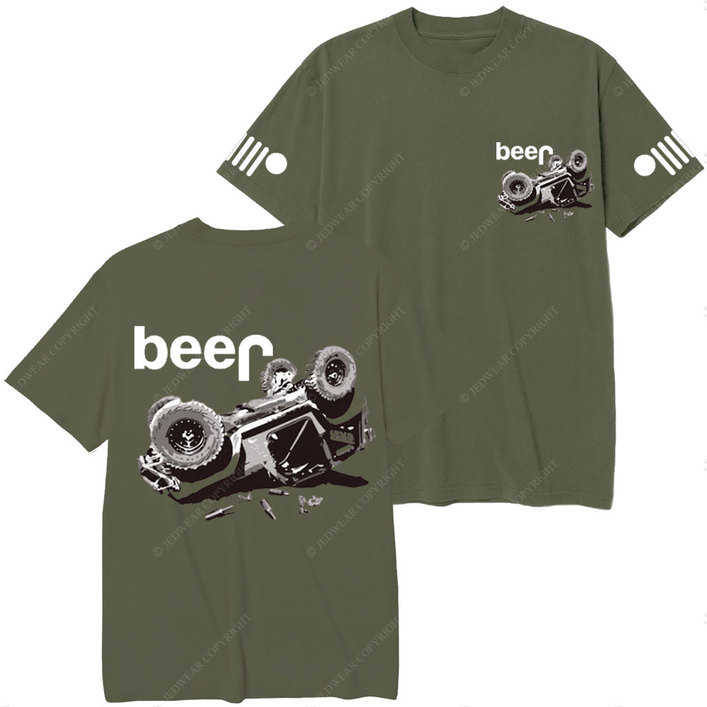 Funny Beer Overturn Jp Offroad Double Printed T-Shirt