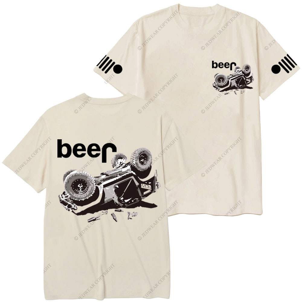 Funny Beer Overturn Jp Offroad Double Printed T-Shirt
