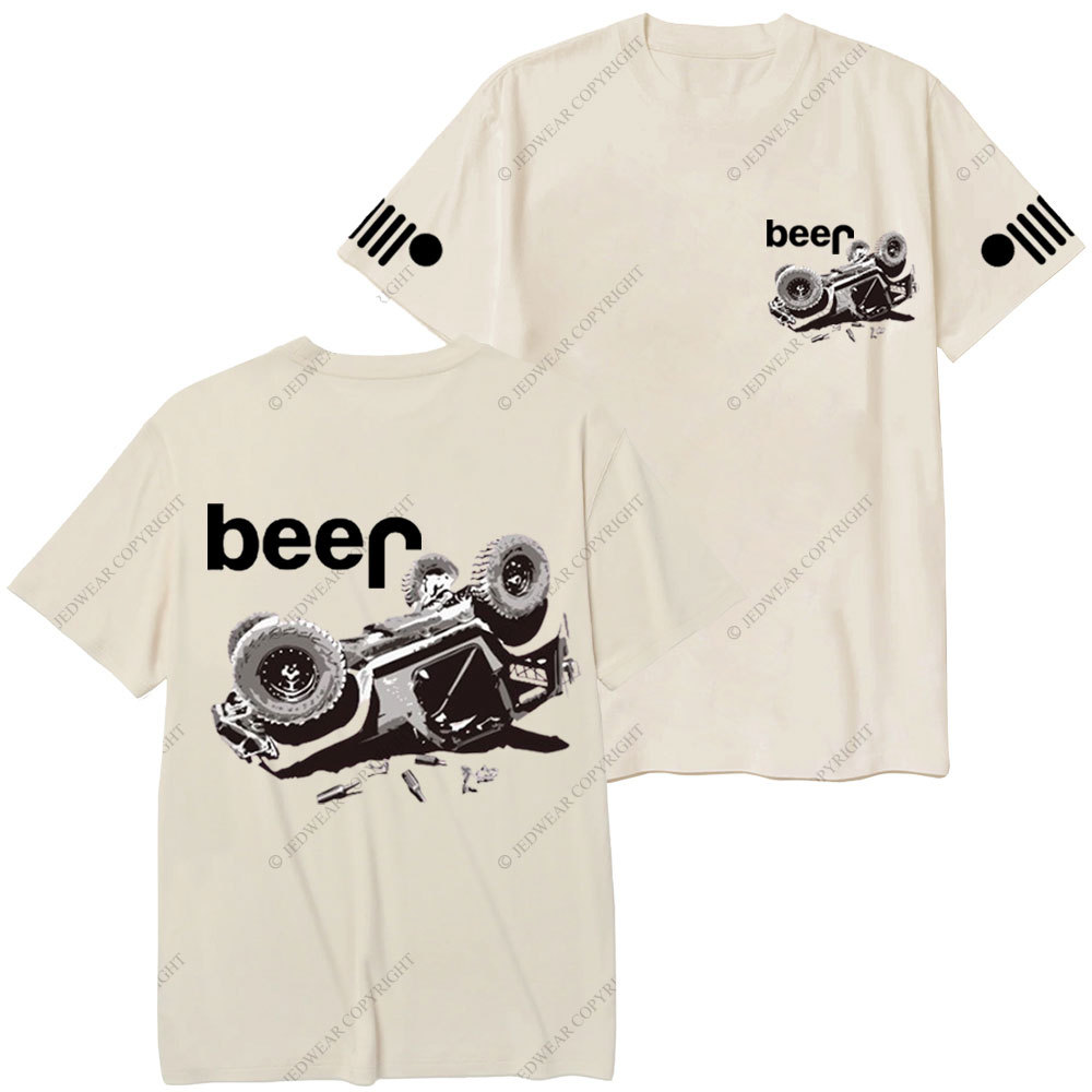 Funny Beer Overturn Jp Offroad Double Printed T-Shirt