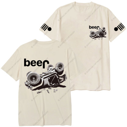 Funny Beer Overturn Jp Offroad Double Printed T-Shirt