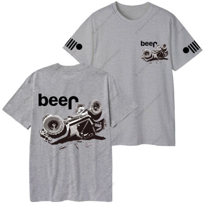 Funny Beer Overturn Jp Offroad Double Printed T-Shirt