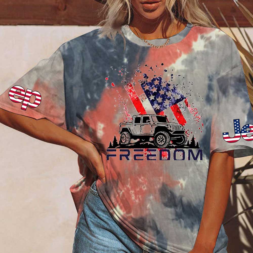 Jp 4th of July Freedom Tie dye T-Shirt