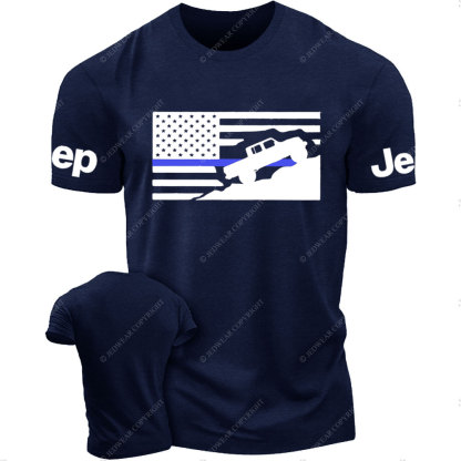 Thin Blue Line American Flag Gladiator Mountain Police Jp T-Shirt