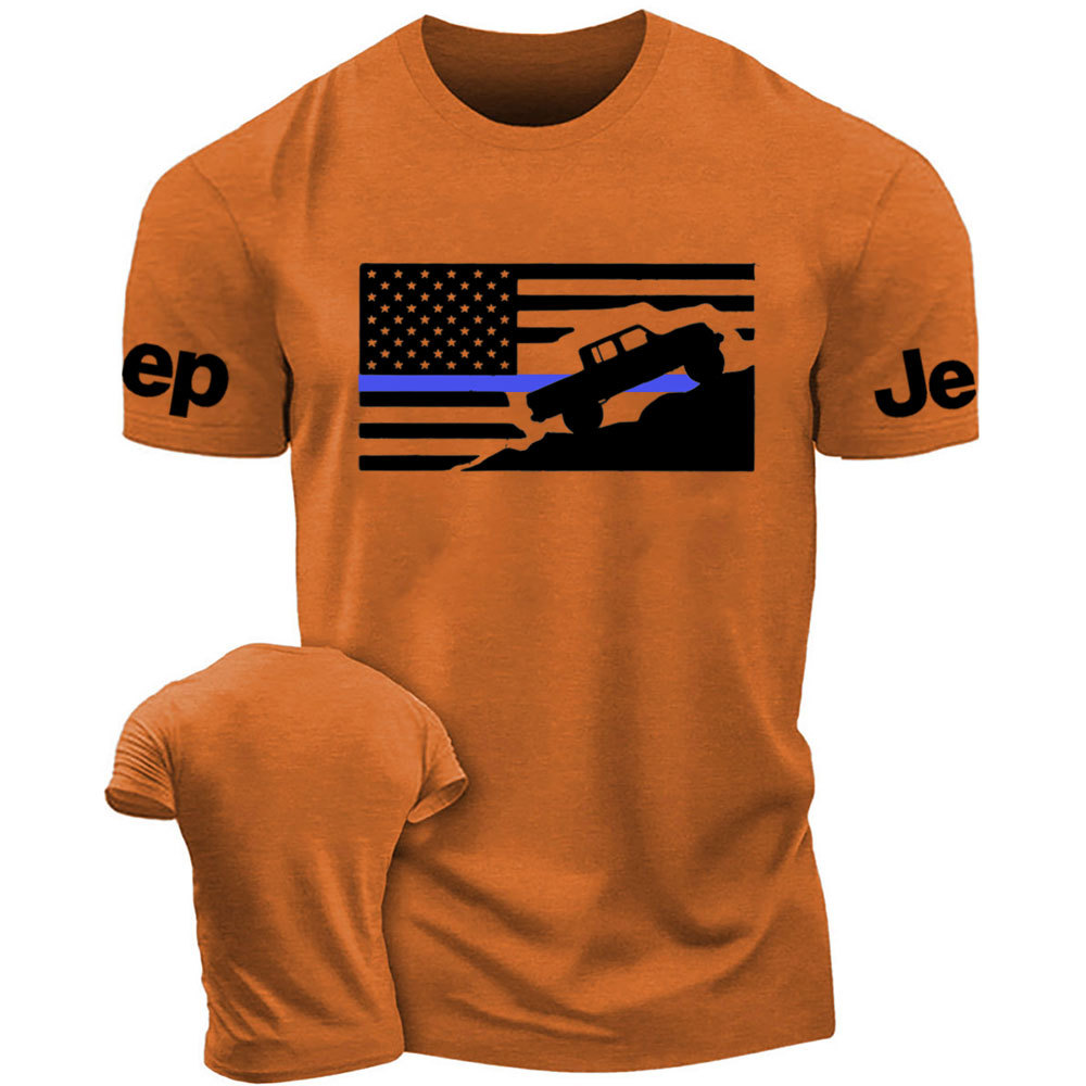 Thin Blue Line American Flag Gladiator Mountain Police Jp T-Shirt