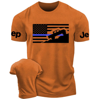 Thin Blue Line American Flag Gladiator Mountain Police Jp T-Shirt
