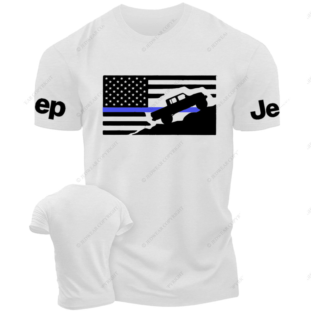 Thin Blue Line American Flag Gladiator Mountain Police Jp T-Shirt