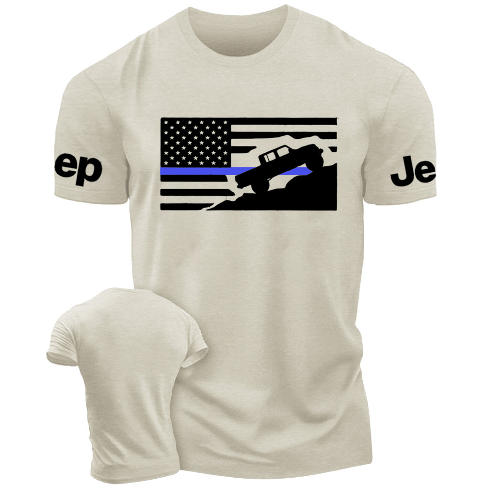 Thin Blue Line American Flag Gladiator Mountain Police Jp T-Shirt