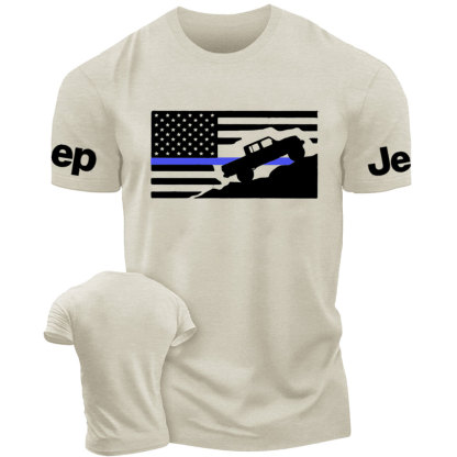 Thin Blue Line American Flag Gladiator Mountain Police Jp T-Shirt
