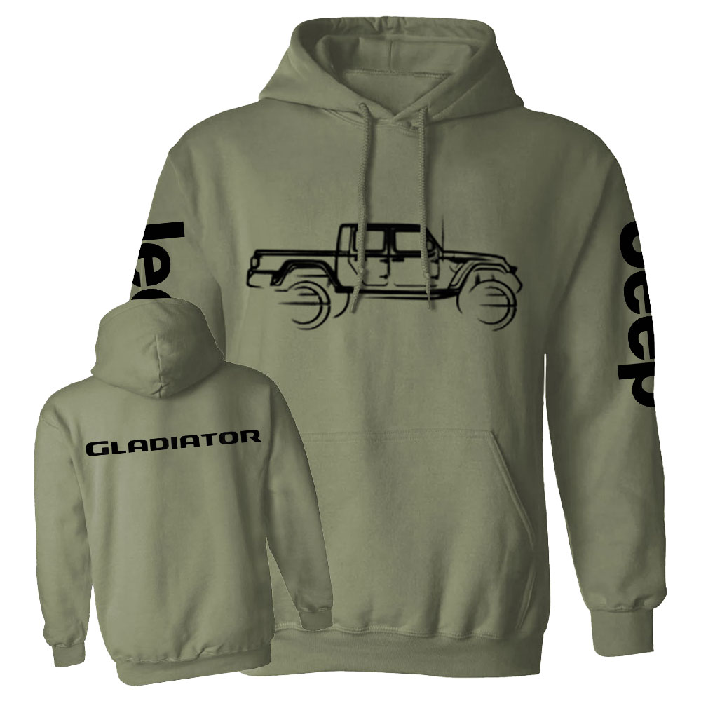 Jp Gladiator Outline Jp Double Printed Casual Hoodie