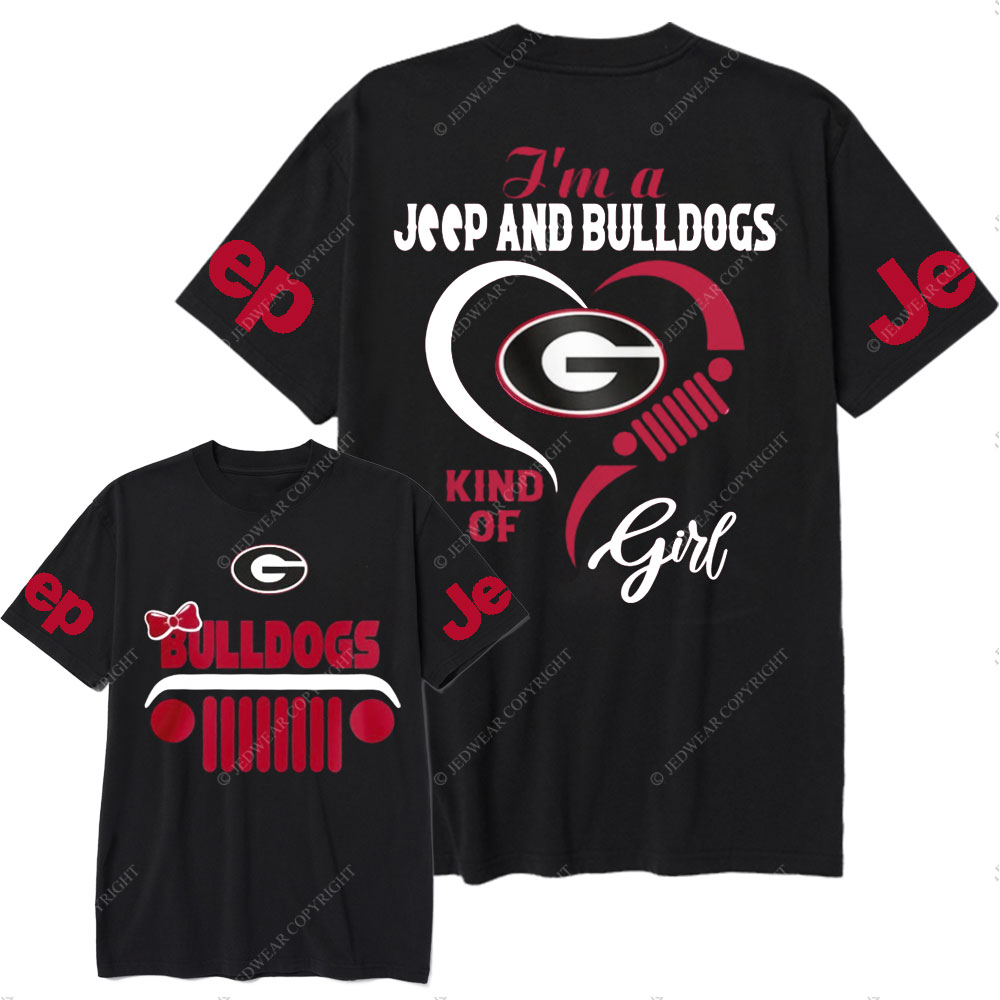 Georgia Bulldogs Football Team Heart Jeep Girl T-Shirt