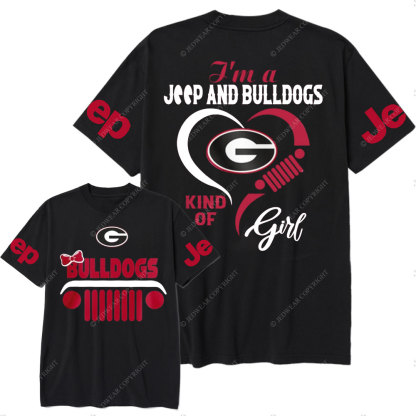 Georgia Bulldogs Football Team Heart Jeep Girl T-Shirt