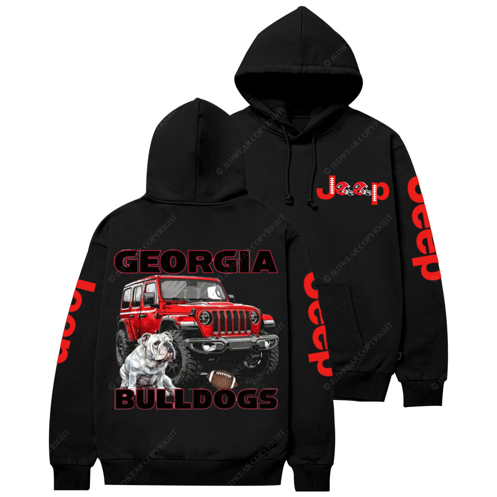 Georgia Jp Bulldog Red Helemet Jp Lover Casual Hoodie