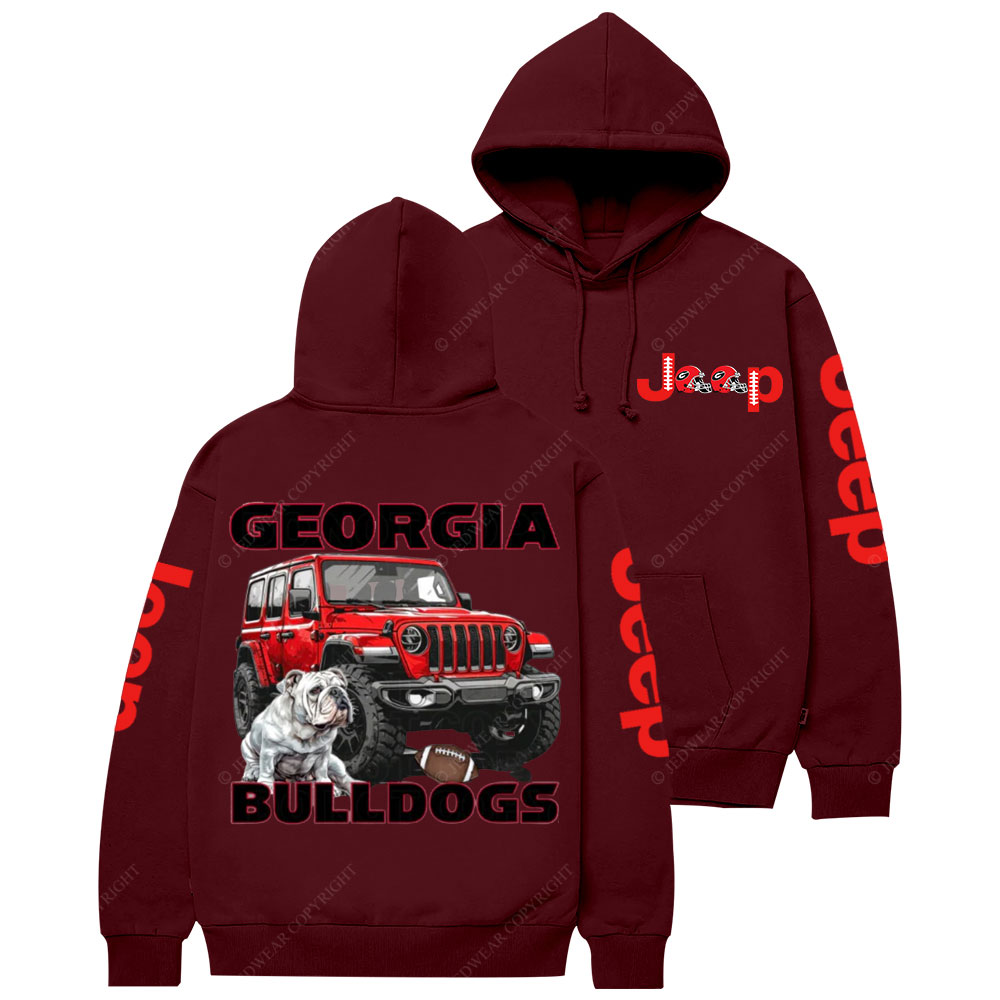 Georgia Jp Bulldog Red Helemet Jp Lover Casual Hoodie