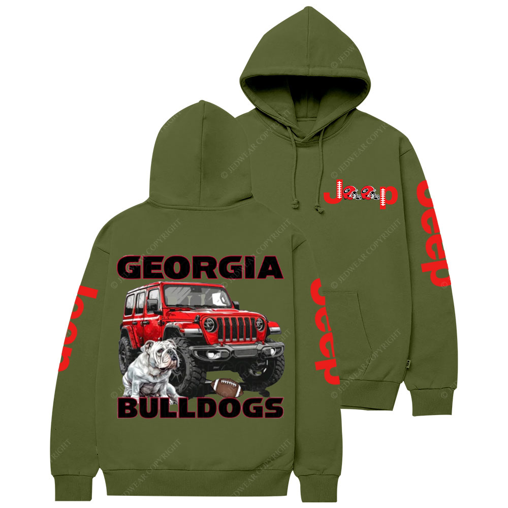 Georgia Jp Bulldog Red Helemet Jp Lover Casual Hoodie