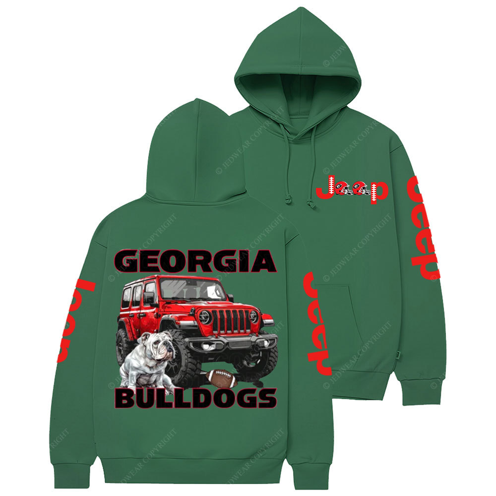 Georgia Jp Bulldog Red Helemet Jp Lover Casual Hoodie