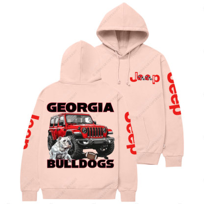 Georgia Jp Bulldog Red Helemet Jp Lover Casual Hoodie