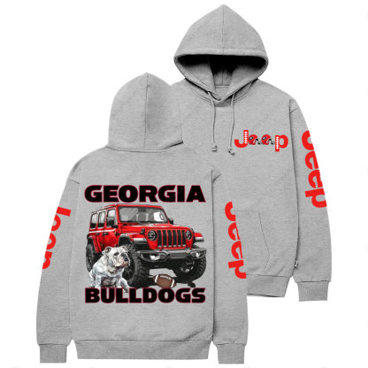 Georgia Jp Bulldog Red Helemet Jp Lover Casual Hoodie