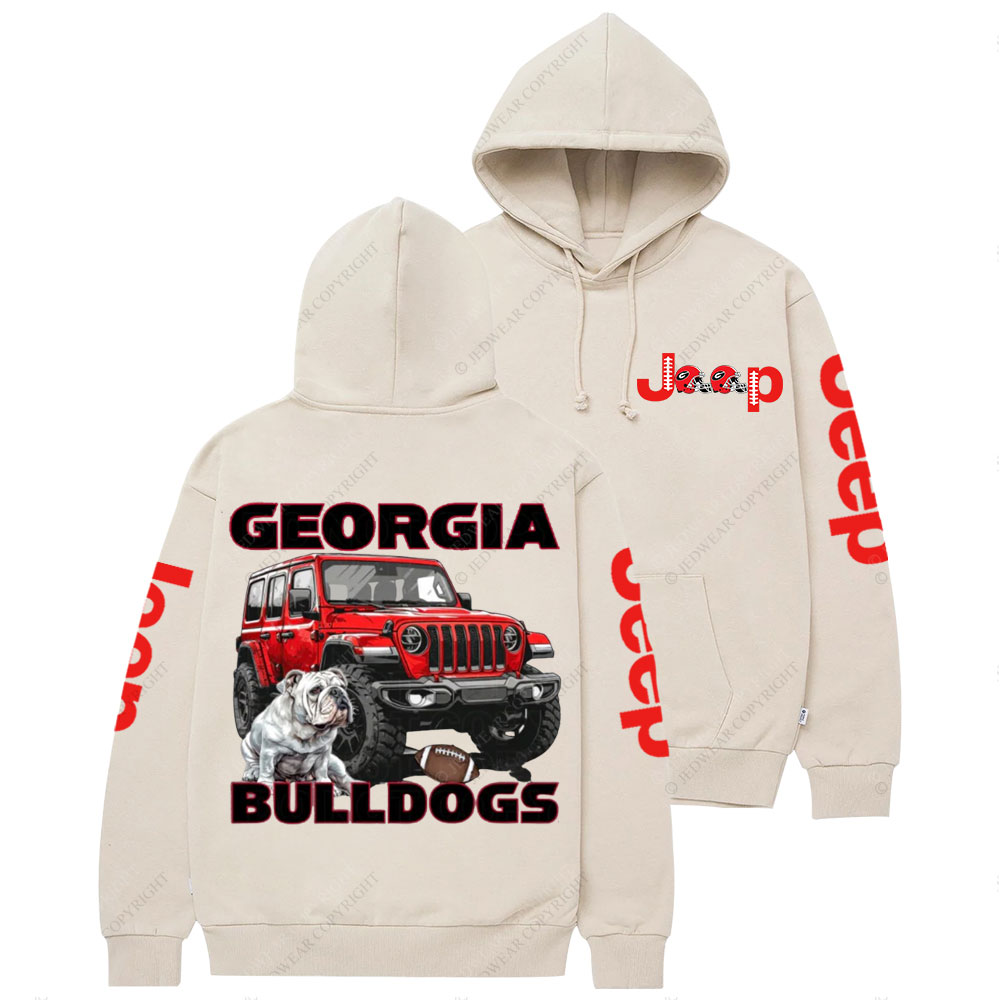 Georgia Jp Bulldog Red Helemet Jp Lover Casual Hoodie