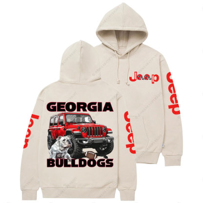 Georgia Jp Bulldog Red Helemet Jp Lover Casual Hoodie