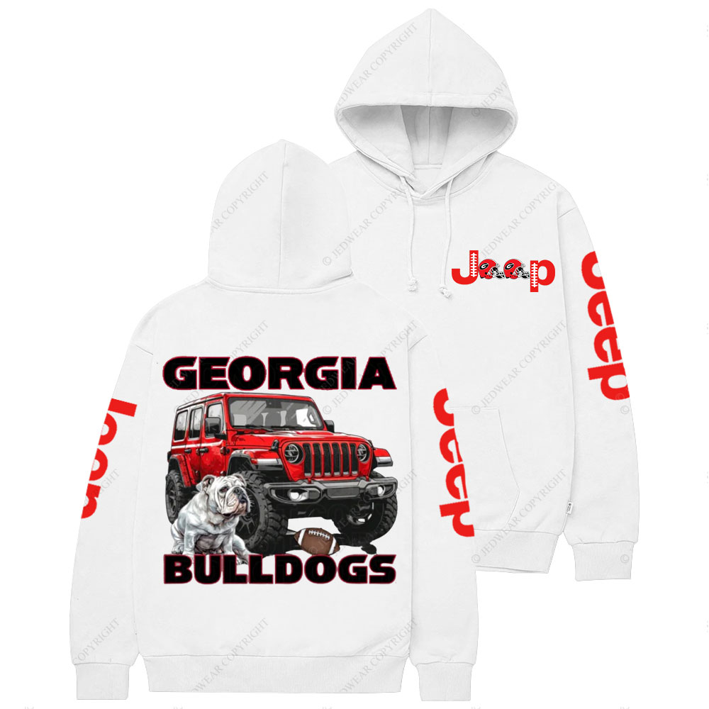 Georgia Jp Bulldog Red Helemet Jp Lover Casual Hoodie