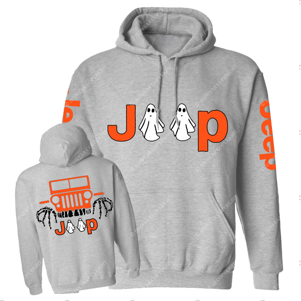 Jp Ghost Halloween Double Printed Casual Hoodie