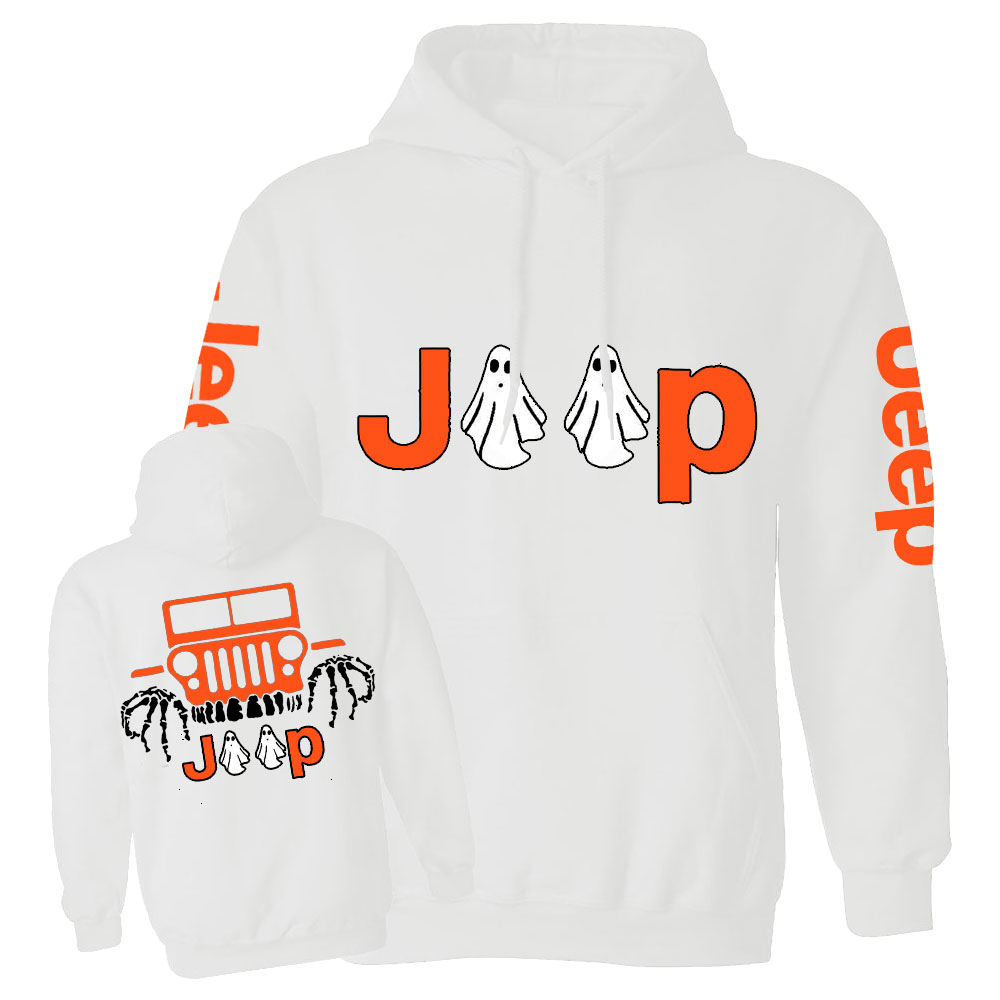Jp Ghost Halloween Double Printed Casual Hoodie