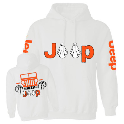 Jp Ghost Halloween Double Printed Casual Hoodie