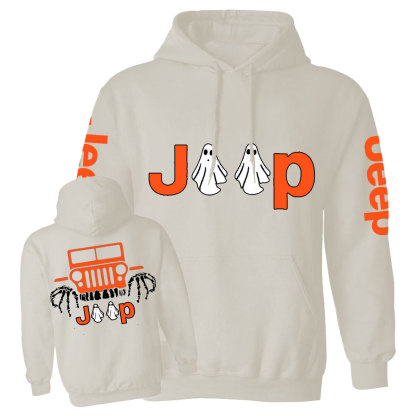 Jp Ghost Halloween Double Printed Casual Hoodie