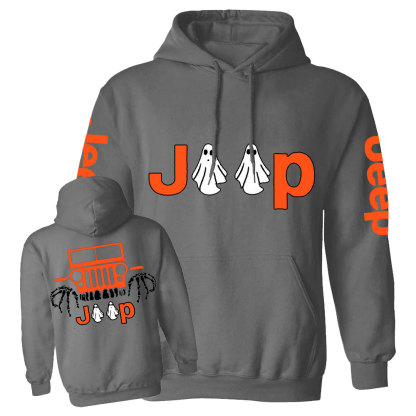 Jp Ghost Halloween Double Printed Casual Hoodie