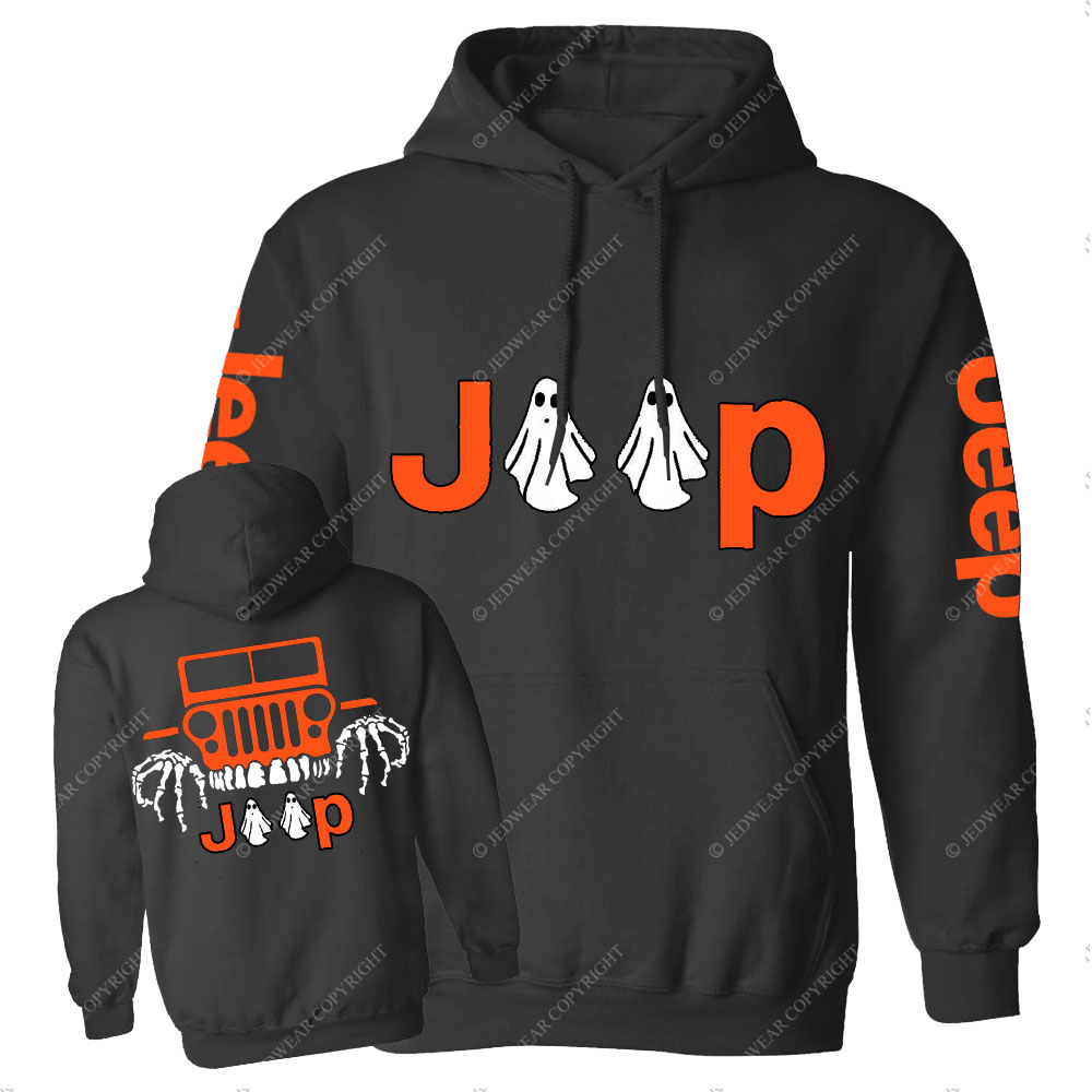 Jp Ghost Halloween Double Printed Casual Hoodie