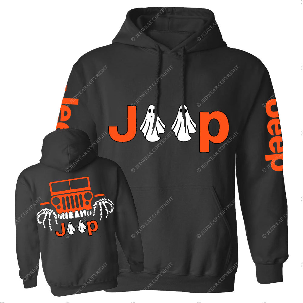Jp Ghost Halloween Double Printed Casual Hoodie