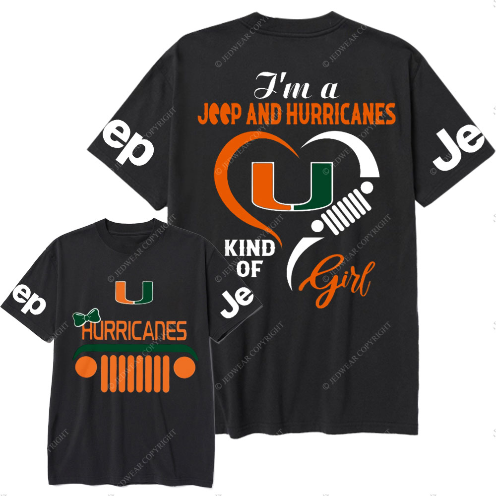 Miami Hurricanes Football Team Heart Jp Girl T-Shirt