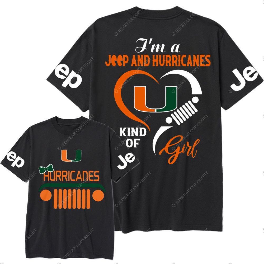 Miami Hurricanes Football Team Heart Jp Girl T-Shirt