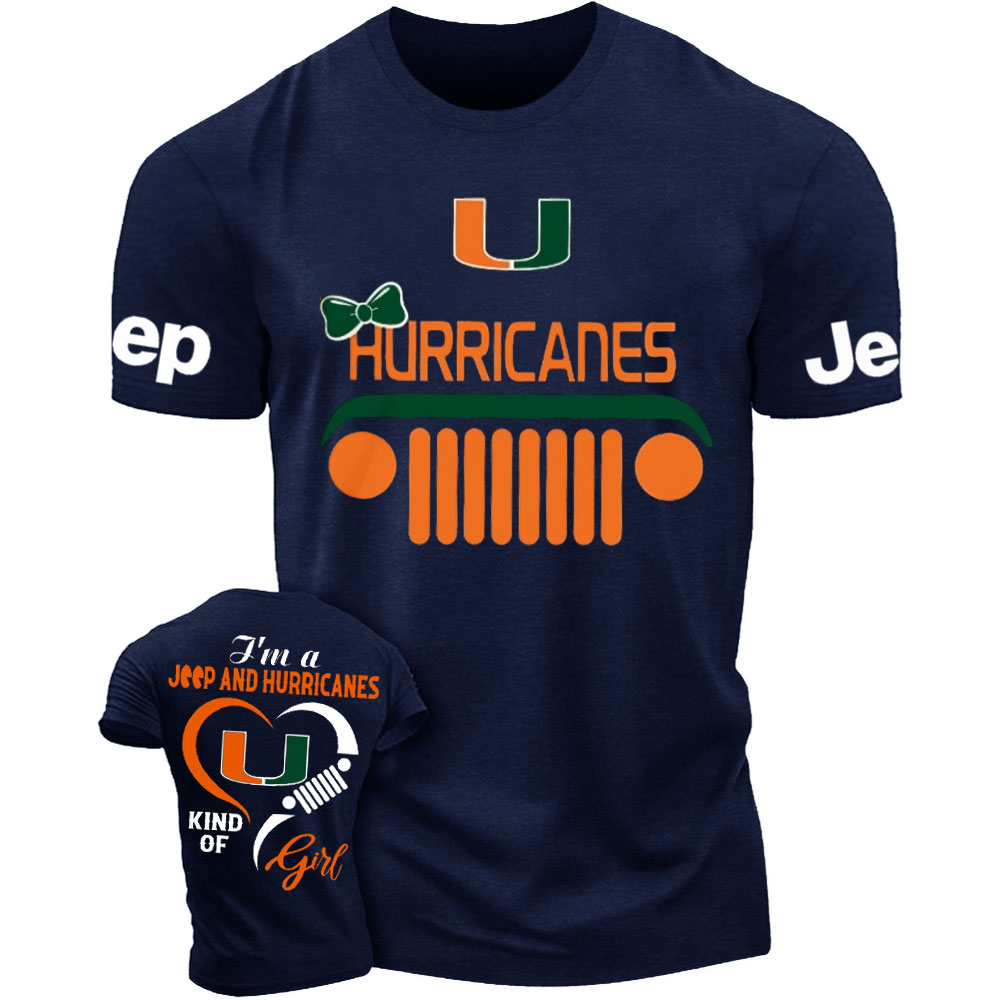 Miami Hurricanes Football Team Heart Jp Girl T-Shirt