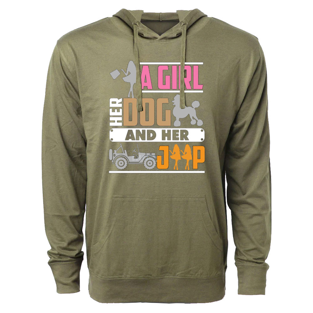 A Girl Her Dog Her Jp Pet Owner Oversized Lightweight Hoodie