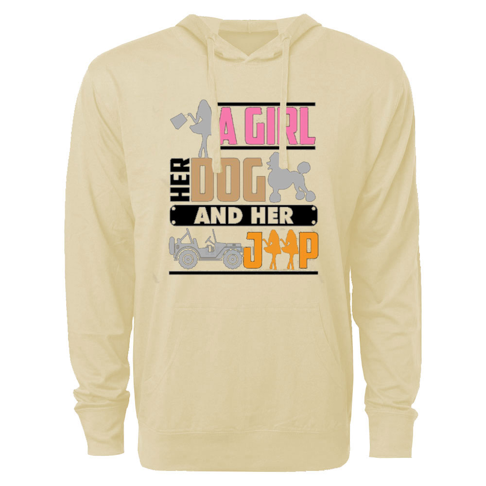 A Girl Her Dog Her Jp Pet Owner Oversized Lightweight Hoodie