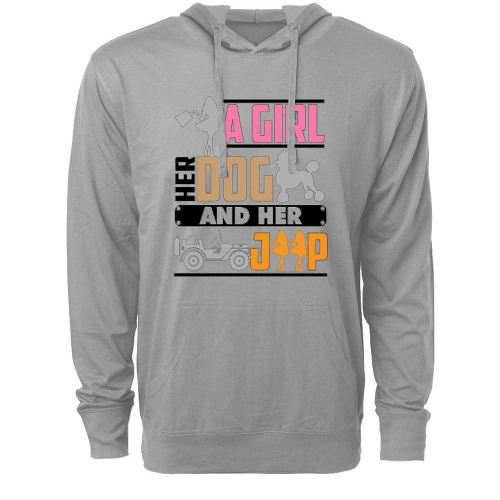 A Girl Her Dog Her Jp Pet Owner Oversized Lightweight Hoodie