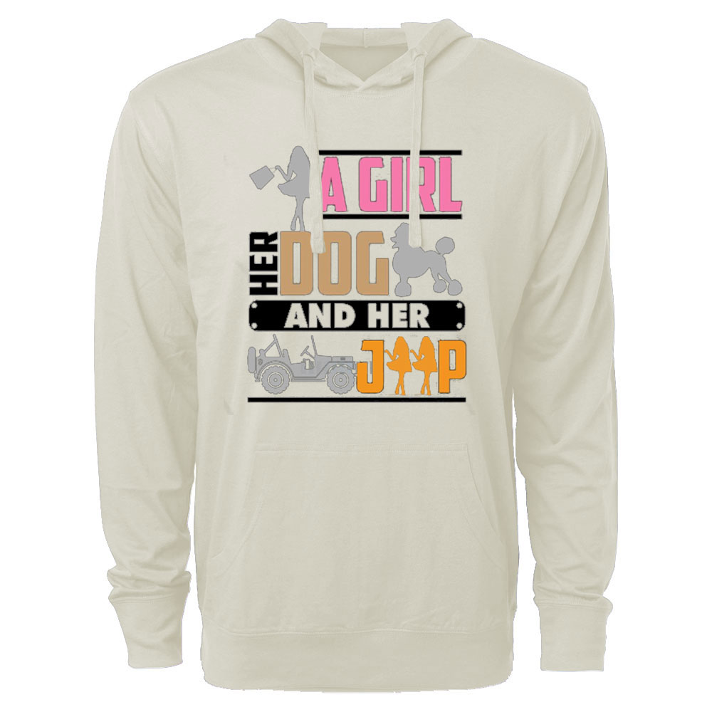 A Girl Her Dog Her Jp Pet Owner Oversized Lightweight Hoodie