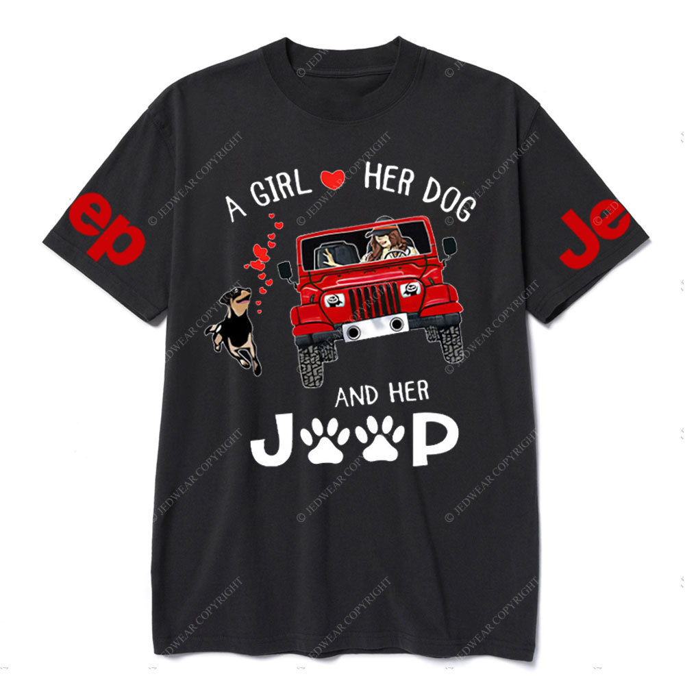 A Girl Loves Her Dog And Her Red Jp T-shirt