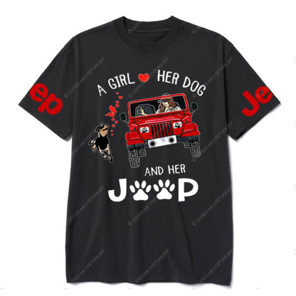 A Girl Loves Her Dog And Her Red Jp T-shirt