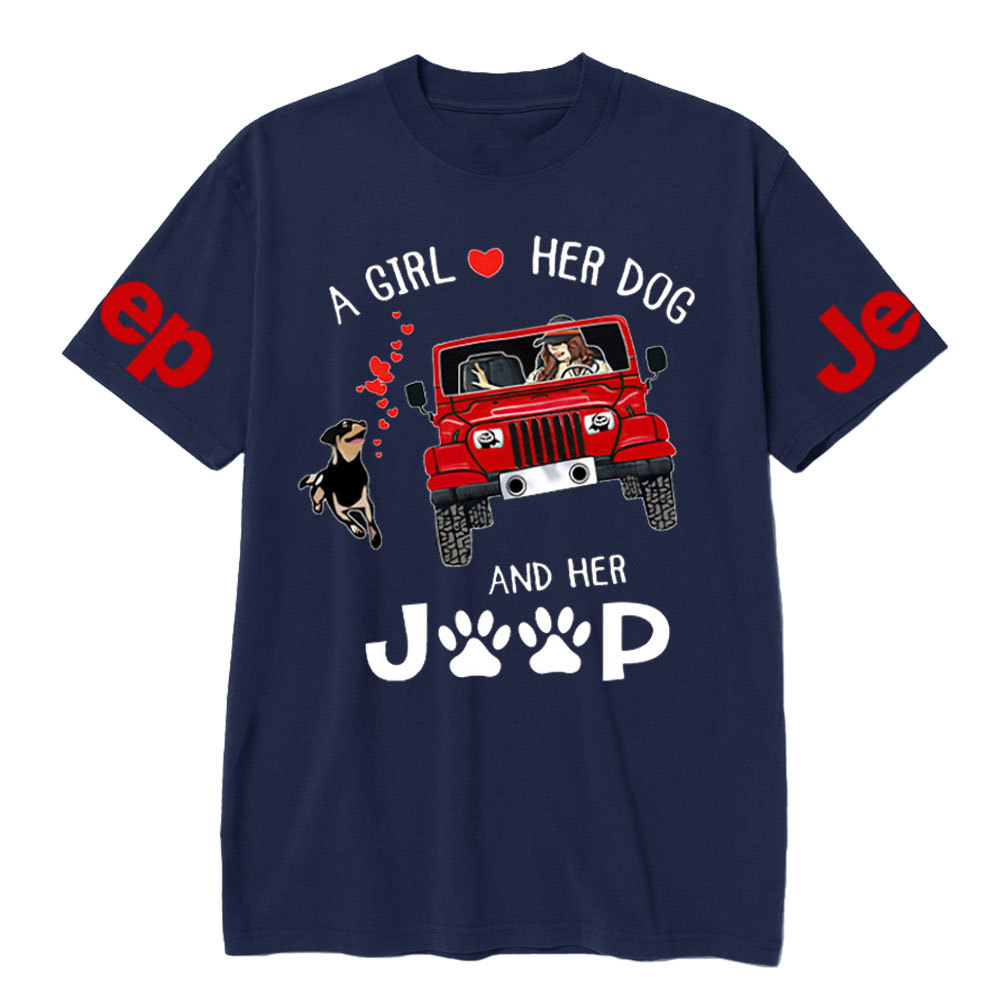 A Girl Loves Her Dog And Her Red Jp T-shirt