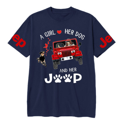 A Girl Loves Her Dog And Her Red Jp T-shirt
