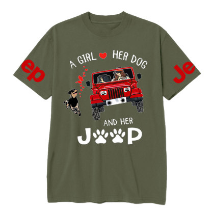 A Girl Loves Her Dog And Her Red Jp T-shirt