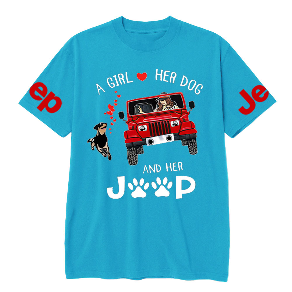 A Girl Loves Her Dog And Her Red Jp T-shirt