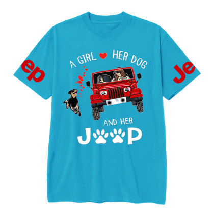 A Girl Loves Her Dog And Her Red Jp T-shirt