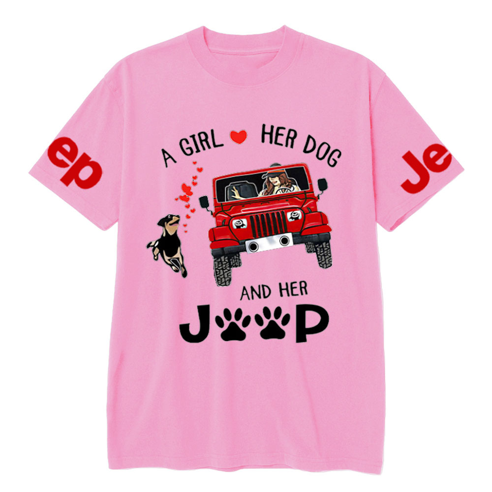 A Girl Loves Her Dog And Her Red Jp T-shirt
